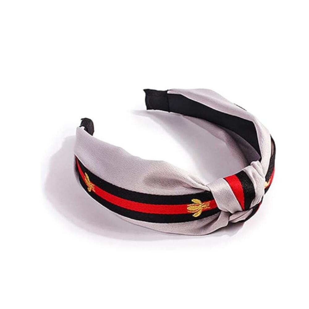 LUXE "WannaBee" SILVER/RED/BLACK Top Knotted Headband 💚❤️💚🐝 (LHXX006)